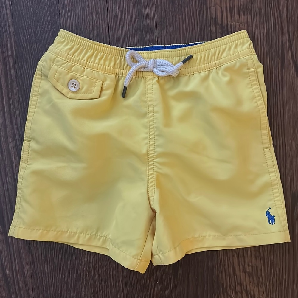 Ralph Lauren Yellow Kids Swim Trunks